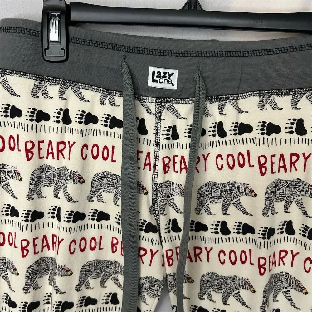 Lazy One Women's Pajama Pants M Beary Cool Graphic Print Multicolor - Picture 2 of 5